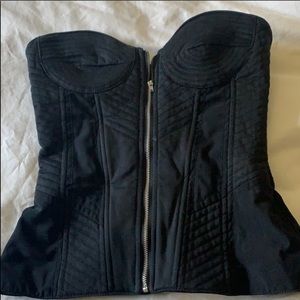 Black bustier top.